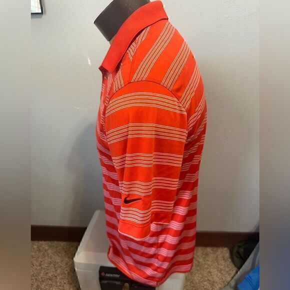 Nike Tour Performance DriFit Mens Medium Short Sleeve Striped Polo - Picture 4 of 7